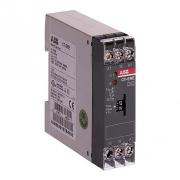 Реле времени CT-ERE (задержка на включ.) 24В AC/DC 220-240В AC (временной диапазон 0.3..30мин.) 1ПК 1SVR550107R5100 ABB