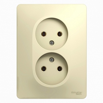 Розетка двухместная GLOSSA, скрытый монтаж, бежевый GSL000220 Schneider Electric