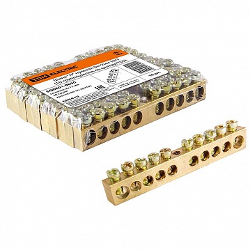 Шина N нулевая 8х12мм 10/1 (10 групп/крепеж по центру) SQ0801-0050 TDM