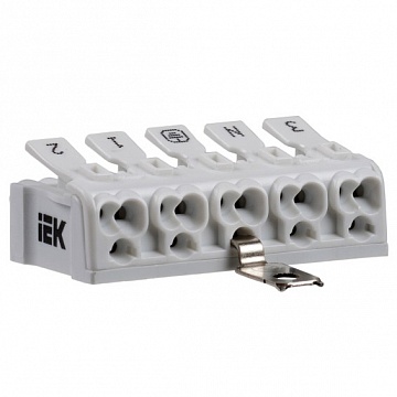 Клемма пружинная соединительная КСПз5-3L+N+PE UKZ-B06-5P-F0-E1-10 IEK