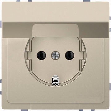 Розетка MERTEN D-LIFE, скрытый монтаж, с заземлением, с крышкой, песочный MTN2310-6033 Schneider Electric
