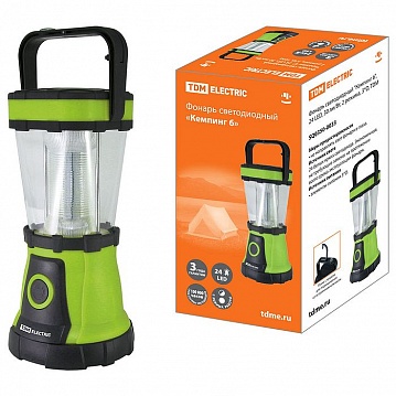 Фонарь светодиодный Кемпинг 6, 24 LED, 30 лм/Вт, 2 режима, 3*D SQ0350-0033 TDM