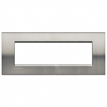 Рамка 7 модулей LIVING LIGHT, горизонтальная, фактурная сталь LNA4807ACS Bticino
