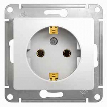Розетка GLOSSA, скрытый монтаж, с заземлением, белый GSL000143 Schneider Electric