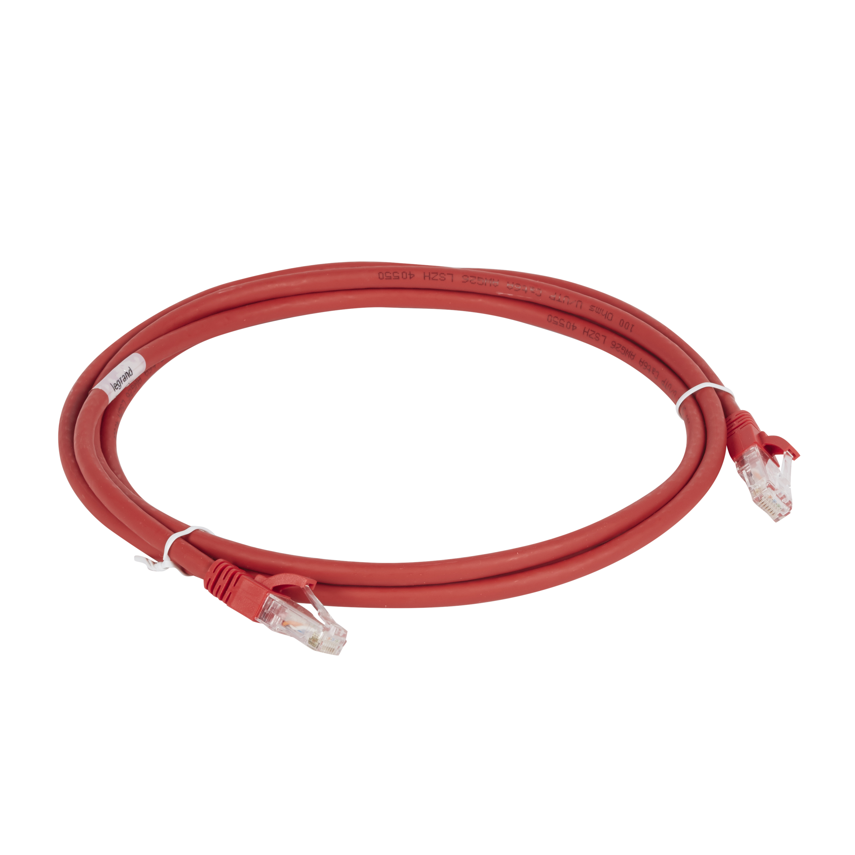 Шнур коммутационный RJ 45 - категория 6a - U/UTP - LSZH - неэкранированный - 3 м - красный 051880 Legrand