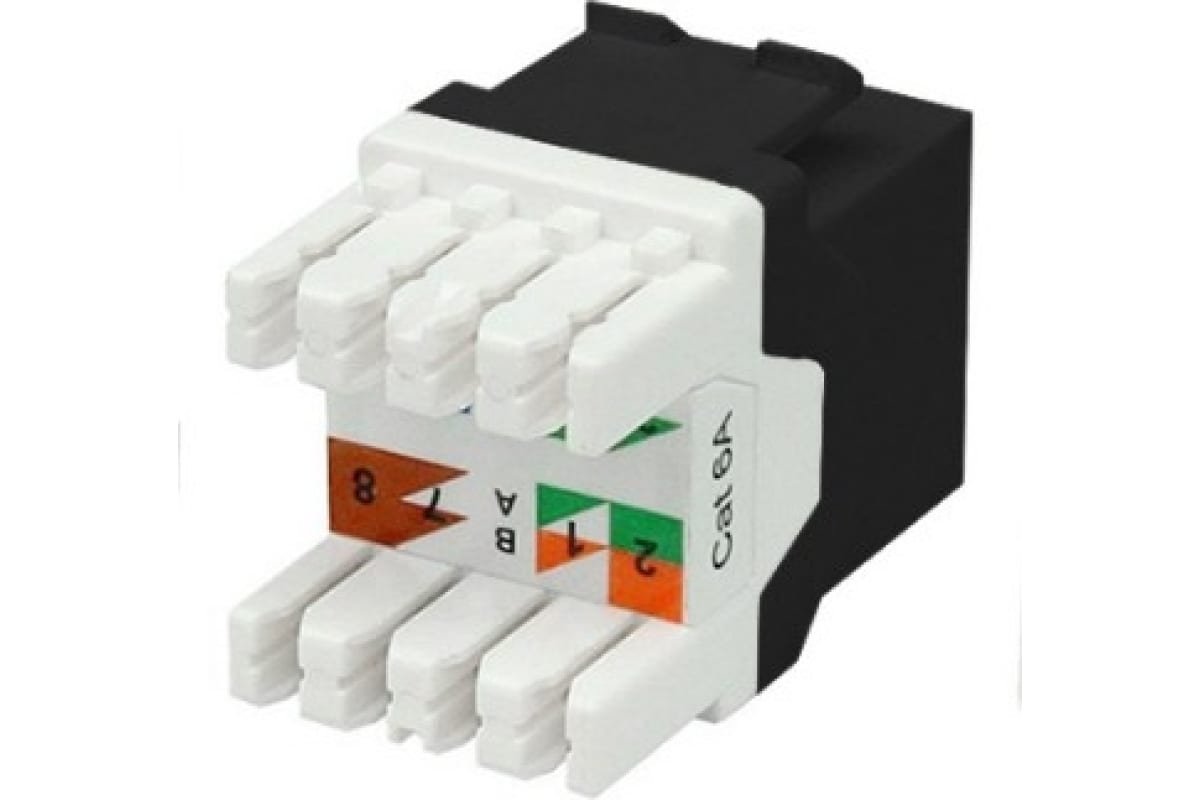 Вставка KJ8-8P8C-C6A-180-BK Keystone Jack RJ-45(8P8C)категория 6a (10G)черная