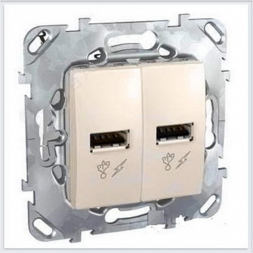 Розетка 1xUSB UNICA, бежевый MGU5.928.25ZD Schneider Electric