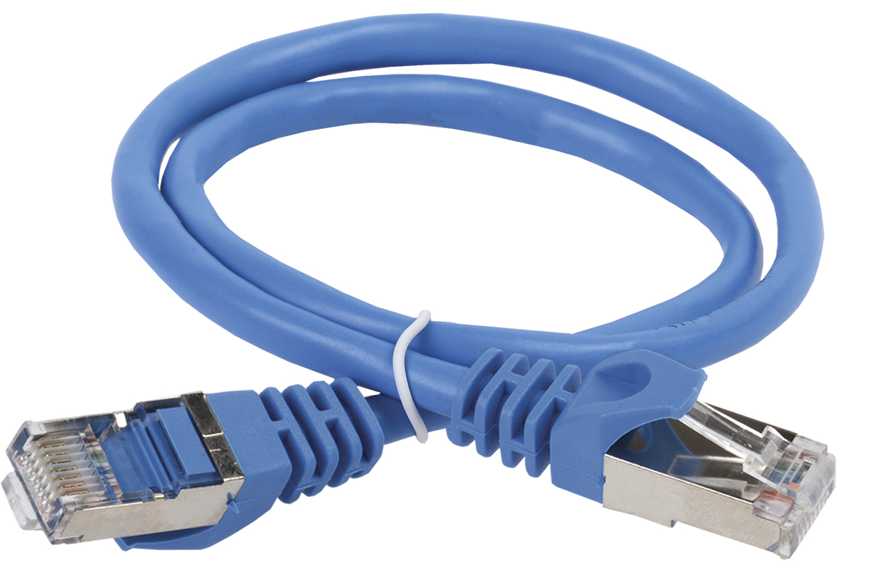 ITK Коммутационный шнур (патч-корд) кат.5E FTP PVC 10м синий PC03-C5EF-10M IEK