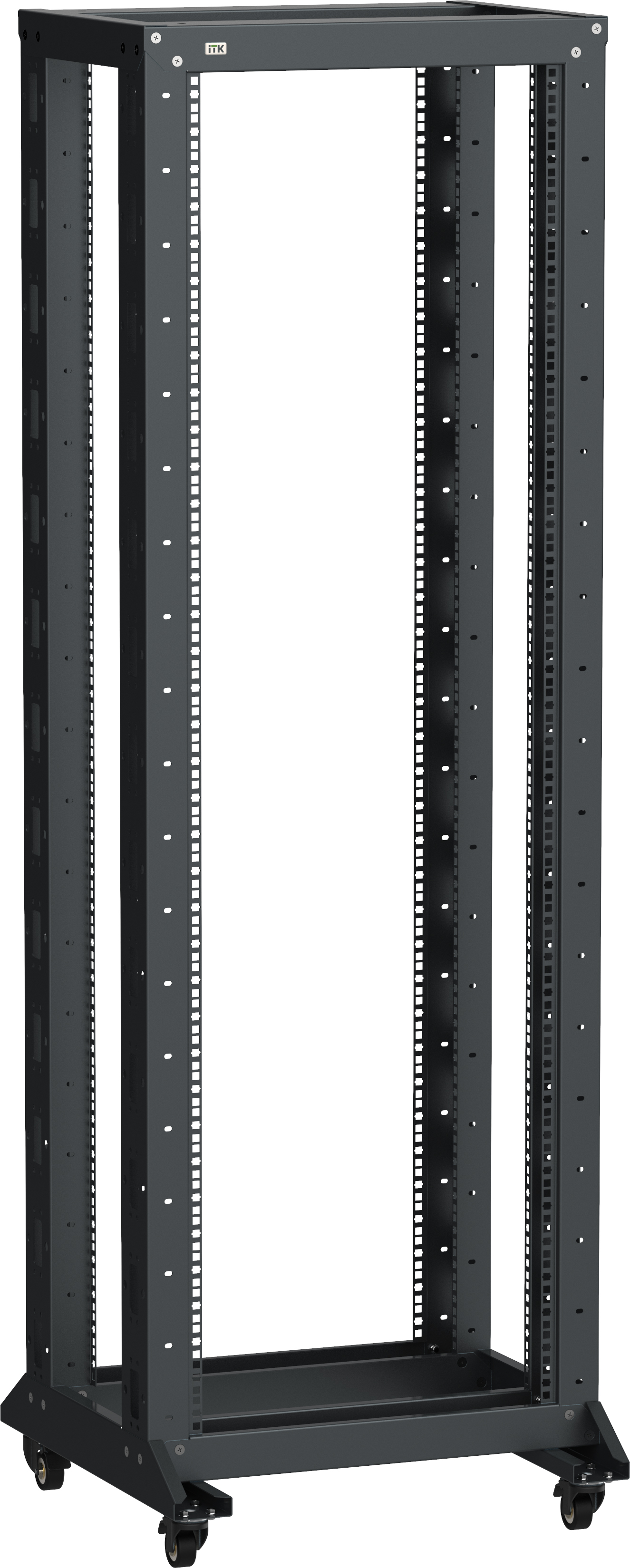 ITK LINEA F Стойка двухрамная на роликах 33U 600х600мм черная LF05-33U66-2RM IEK