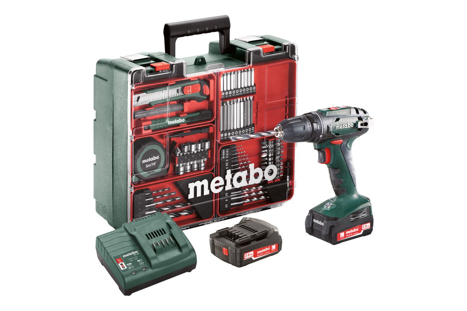 Винтоверт аккумуляторный BS 14.4 2х2.0Ач LiIon с набором оснастки Metabo 602206880