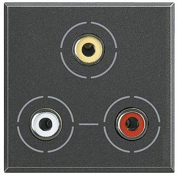 Розетка 3RCA AXOLUTE, антрацит HS4283 Bticino