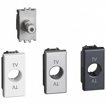 Розетка SAT F-разъем AXOLUTE, одиночная, белый H4202F Bticino