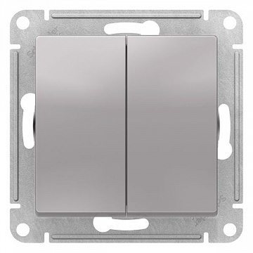 Выключатель 2-клавишный ATLASDESIGN, скрытый монтаж, алюминий ATN000351 Schneider Electric