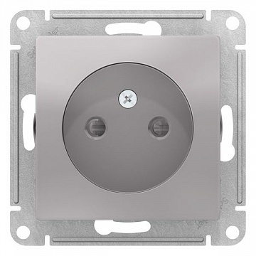 Розетка ATLASDESIGN, скрытый монтаж, со шторками, алюминий ATN000349 Schneider Electric