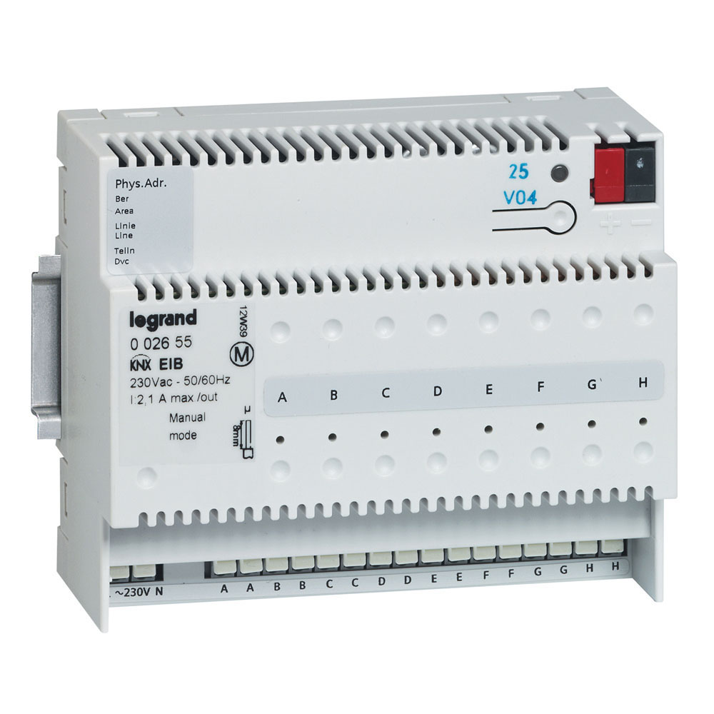 KNX. Интерфейс сухих контактов 8-канальный.DIN 6 модулей. 002655 Legrand