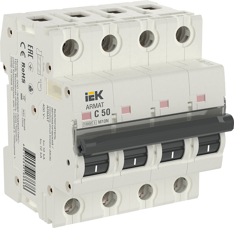 ARMAT Автоматический выключатель M10N 4P C 50А AR-M10N-4-C050 IEK
