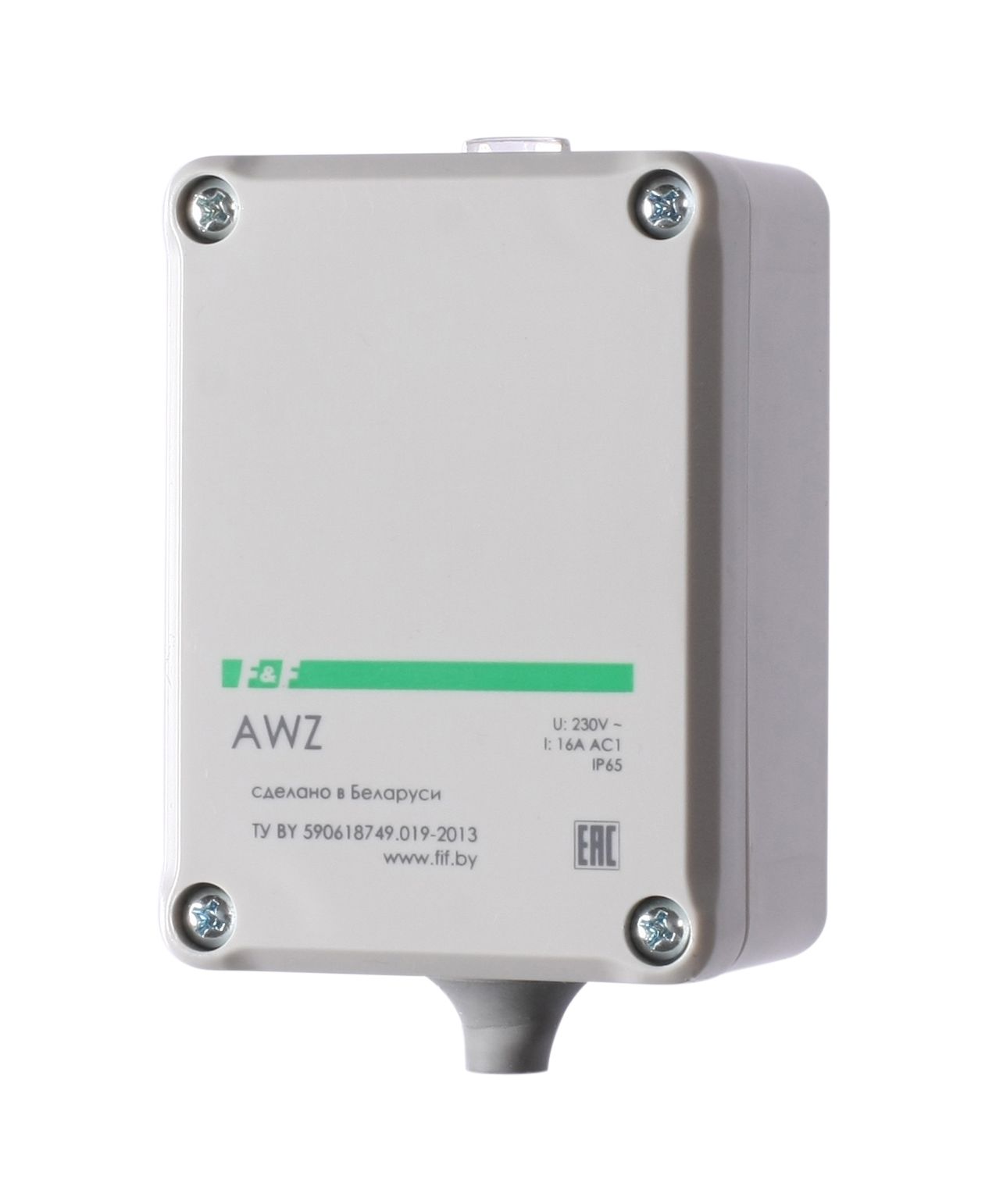 Фотореле AWZ (встроен. фотодатчик монтаж на плоскость 230В 16А 1 НО IP65) F&F EA01.001.003