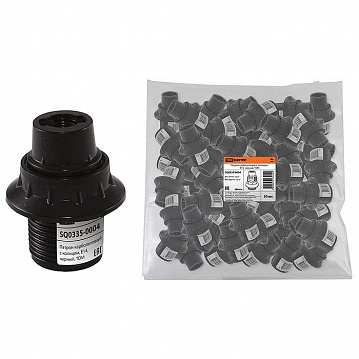 Патрон карболитовый с кольцом, Е14, Черный SQ0335-0004 TDM