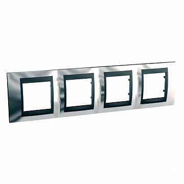 Рамка 4 поста UNICA TOP, горизонтальная, хром глянцевый MGU66.008.210 Schneider Electric
