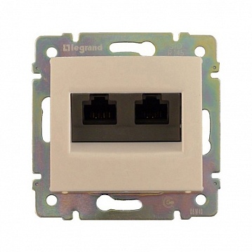 Розетка компьютерная 2xRJ45 Cat.5 VALENA CLASSIC, слоновая кость 774131 Legrand
