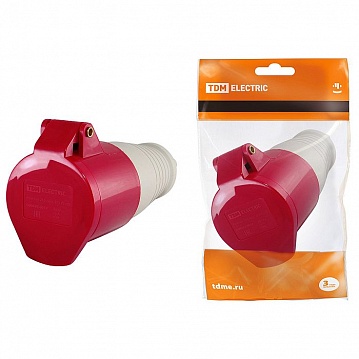 Розетка 215 переносная 3Р+РЕ+N 16А 380В IP44 SQ0603-0012 TDM