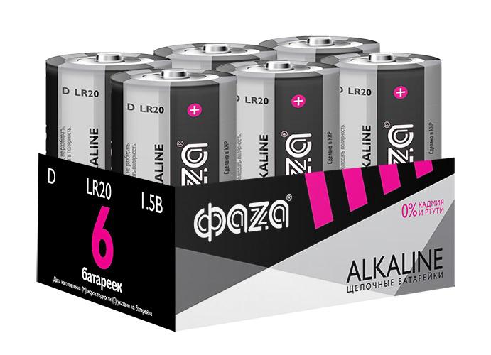 Элемент питания алкалиновый D/LR20 1.5В Alkaline Pack-6 (уп.6шт) 5030633 ФАZА