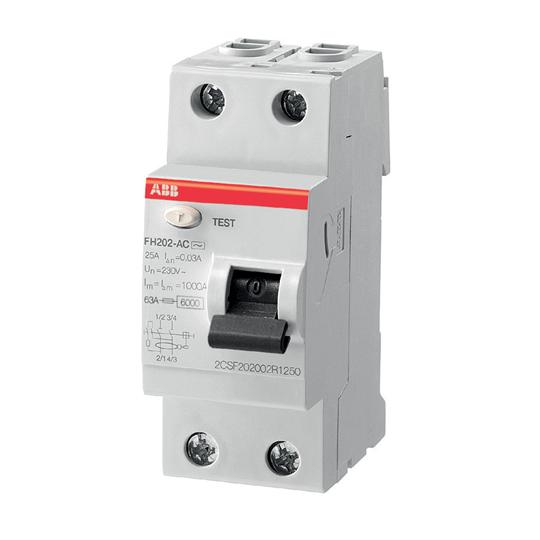 Выключатель дифференциальный (УЗО) FH202AC-63/0,1 63А 100мА 2CSF202006R2630 ABB