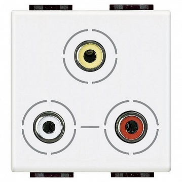 Розетка 3RCA LIVING LIGHT, белый N4283 Bticino