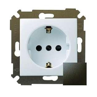 Розетка 1-м СП 34 16А IP20 с заземл. механизм графит 34432-038 Smon