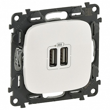 Розетка 2xUSB VALENA ALLURE, белый 754995 Legrand