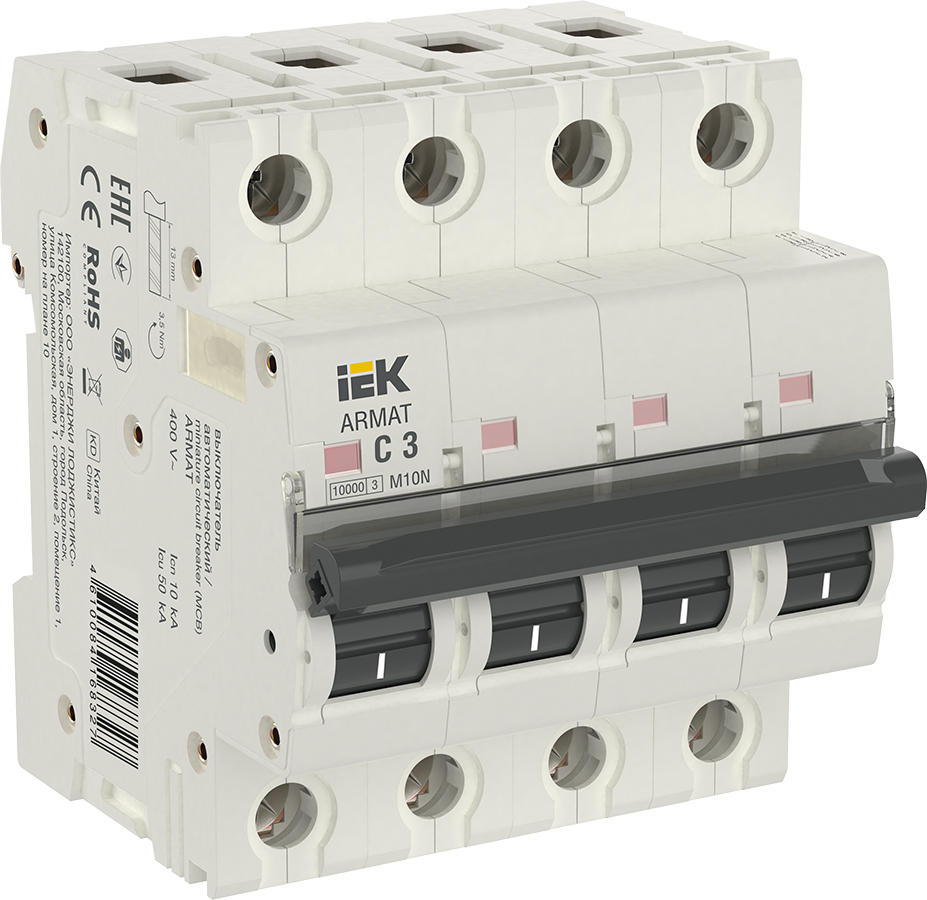 ARMAT Автоматический выключатель M10N 4P C 3А AR-M10N-4-C003 IEK