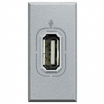 Розетка 1xUSB AXOLUTE, алюминий HC4285 Bticino