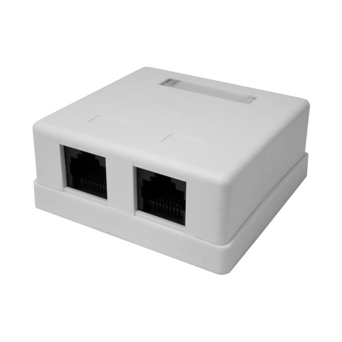 Розетка компьютерная 2-м 8P8C (RJ-45) UTP кат.5E 10-0309 SUPRLAN