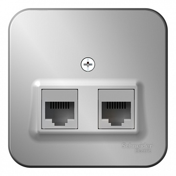 Розетка 2xRJ11+RJ45 Cat.5 BLANCA, алюминий BLNIA045113 Schneider Electric