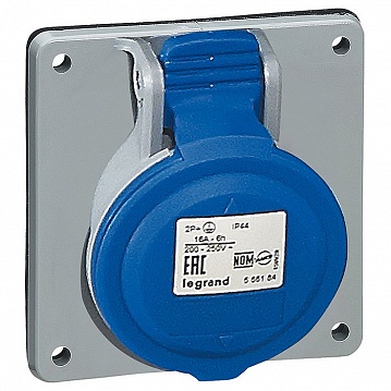 Встраиваемая наклонная розетка - P17 Tempra Pro - IP 44 - 200/250 В~ - 16 A - 3К+З 555185 Legrand