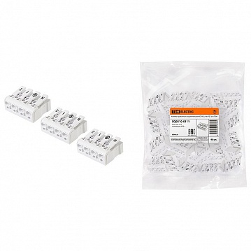 Клемма пружинная соединительная КСП4-2L+N+PE, 16 A SQ0510-0111 TDM