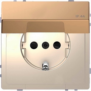 Розетка MERTEN D-LIFE, скрытый монтаж, с заземлением, с крышкой, шампань MTN2314-6051 Schneider Electric