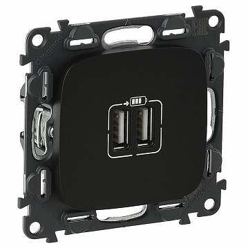 Розетка 2xUSB VALENA ALLURE, антрацит 754998 Legrand