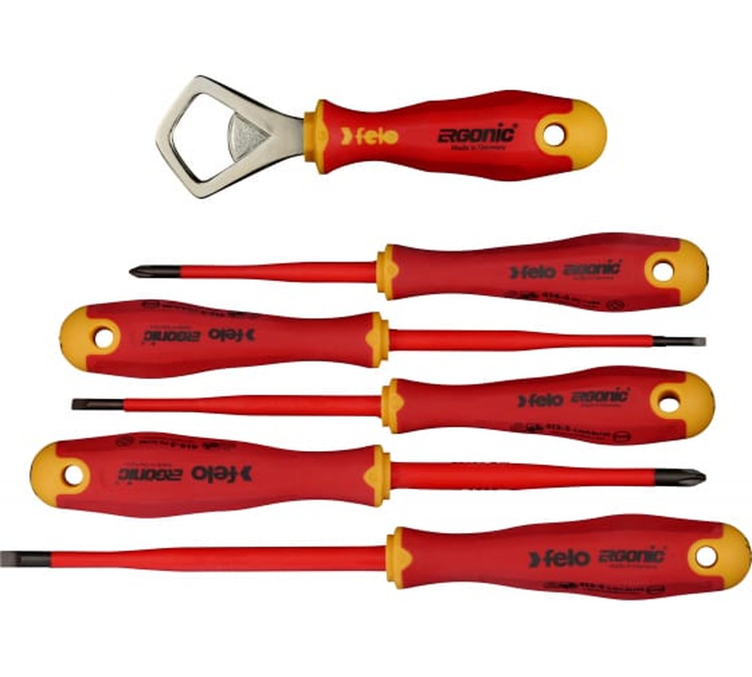 Набор отверток диэлектрических Ergonic Slim SL PH 5 предметов и открывашка ERGONIC Felo 41386298