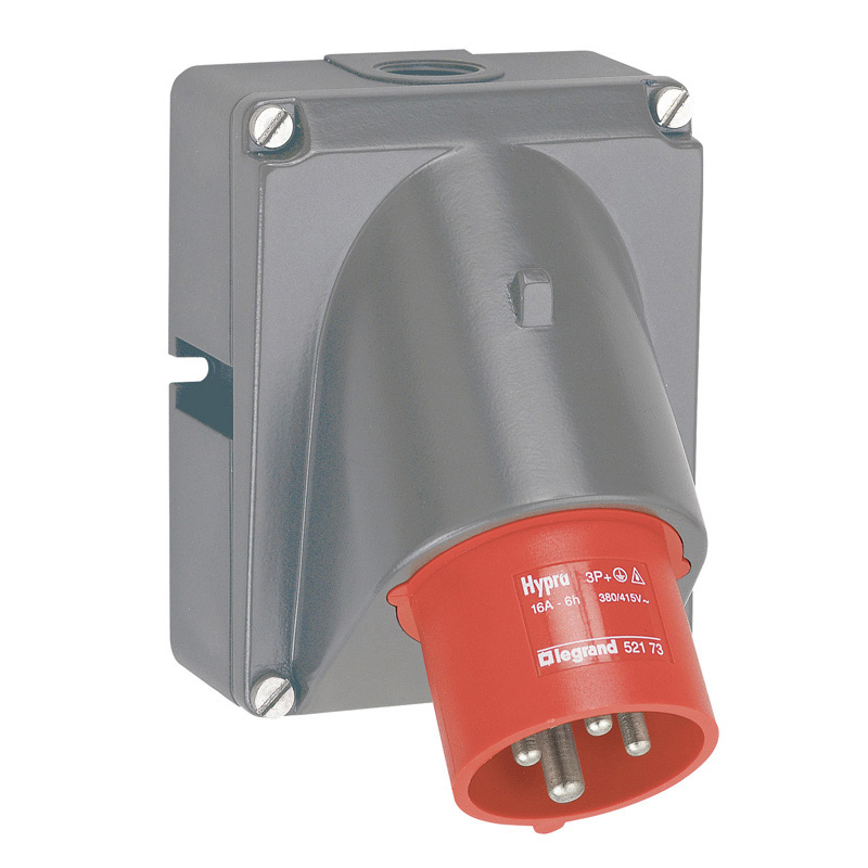 Встраиваемая вилка Hypra - IP 44 - 3К+Н+З - 16 А -пластик 052174 Legrand