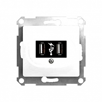 Розетка 2xUSB GLOSSA, молочный GSL000932 Schneider Electric