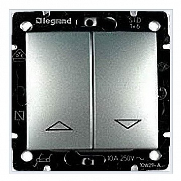 Выключатель для жалюзи 2-клавишный VALENA CLASSIC, алюминий 770104 Legrand