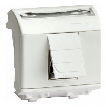 Розетка компьютерная 2xRJ45 Cat.5 BRAVA, белый 76655B DKC