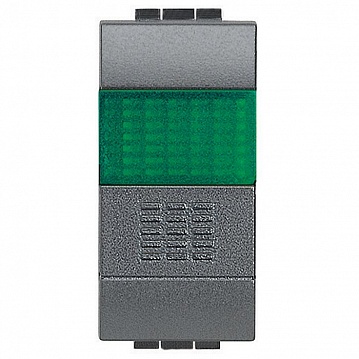 Выключатель 1-клавишный кнопочный LIVING LIGHT, скрытый монтаж, антрацит L4038V Bticino