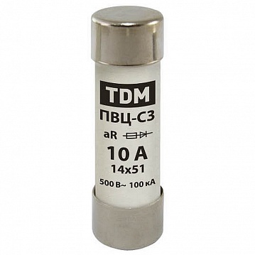 Плавкая вставка ПВЦ-С3 14х51 aR (быстродействующая) 10А SQ0729-0048 TDM