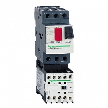 Пускатель TeSys GV2ME 6.3А, 2.2кВт 400/24В GV2ME10K1B7 Schneider Electric