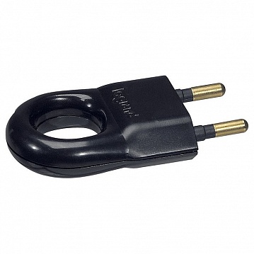 Вилка с кольцом ЭЛИУМ, 6А IP20, черный, 050163 050163 Legrand