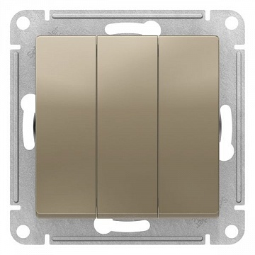 Выключатель 3-клавишный ATLASDESIGN, скрытый монтаж, шампань ATN000531 Schneider Electric