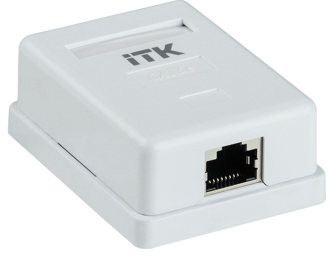 ITK Настенная информационная розетка RJ45 кат.5E FTP 1-порт CS2-1C5EF-12 IEK