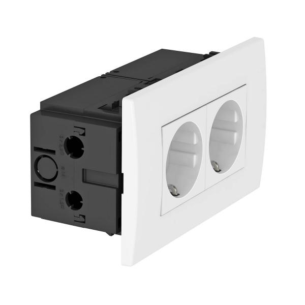 Блок розеточный 2-м AR45 2хModul45 SDE-RW D0RW2 16А 84х140х59мм укомплектован. Бел. 6119407 OBO Bettermann